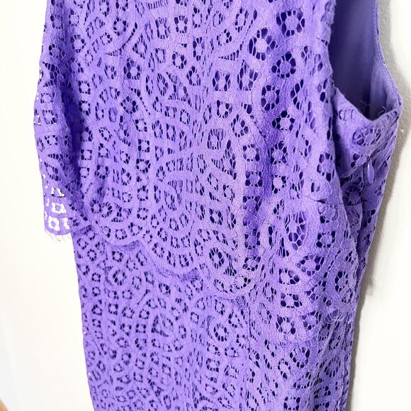 J.Crew Sleeveless Sheath Dress Purple Eyelet Lace Size 6 - Picture 4 of 5